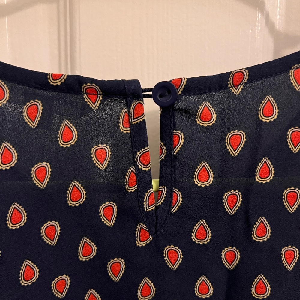 DownEast Navy and reddish-orange Blouse - Picture 5 of 6